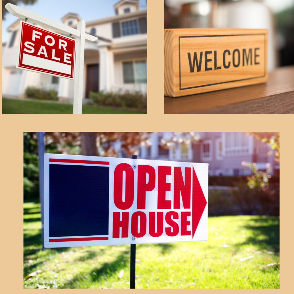 outdoor and indoor real estate signs