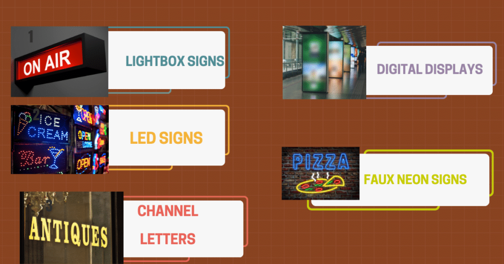 illuminated business signs
